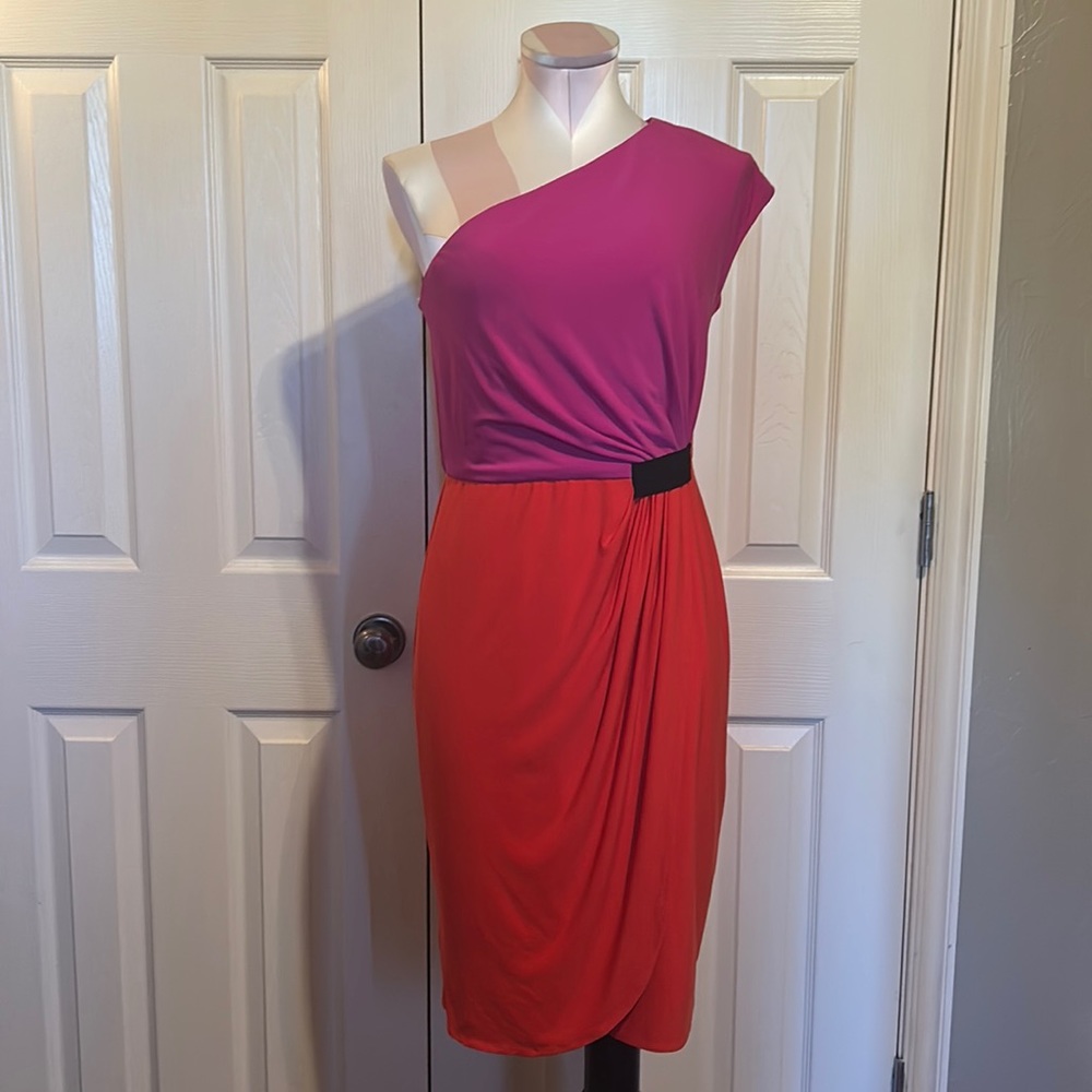 Orange and fuchsia dress, size 6